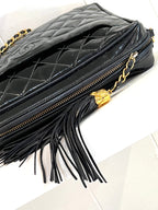 CHL -   QUILTED PATENT CAMERA TASSEL MEDIUM BAG