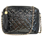 CHL -   QUILTED PATENT CAMERA TASSEL MEDIUM BAG