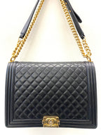 CHL -  QUILTED LAMBSKIN XL BOY FLAP BAG