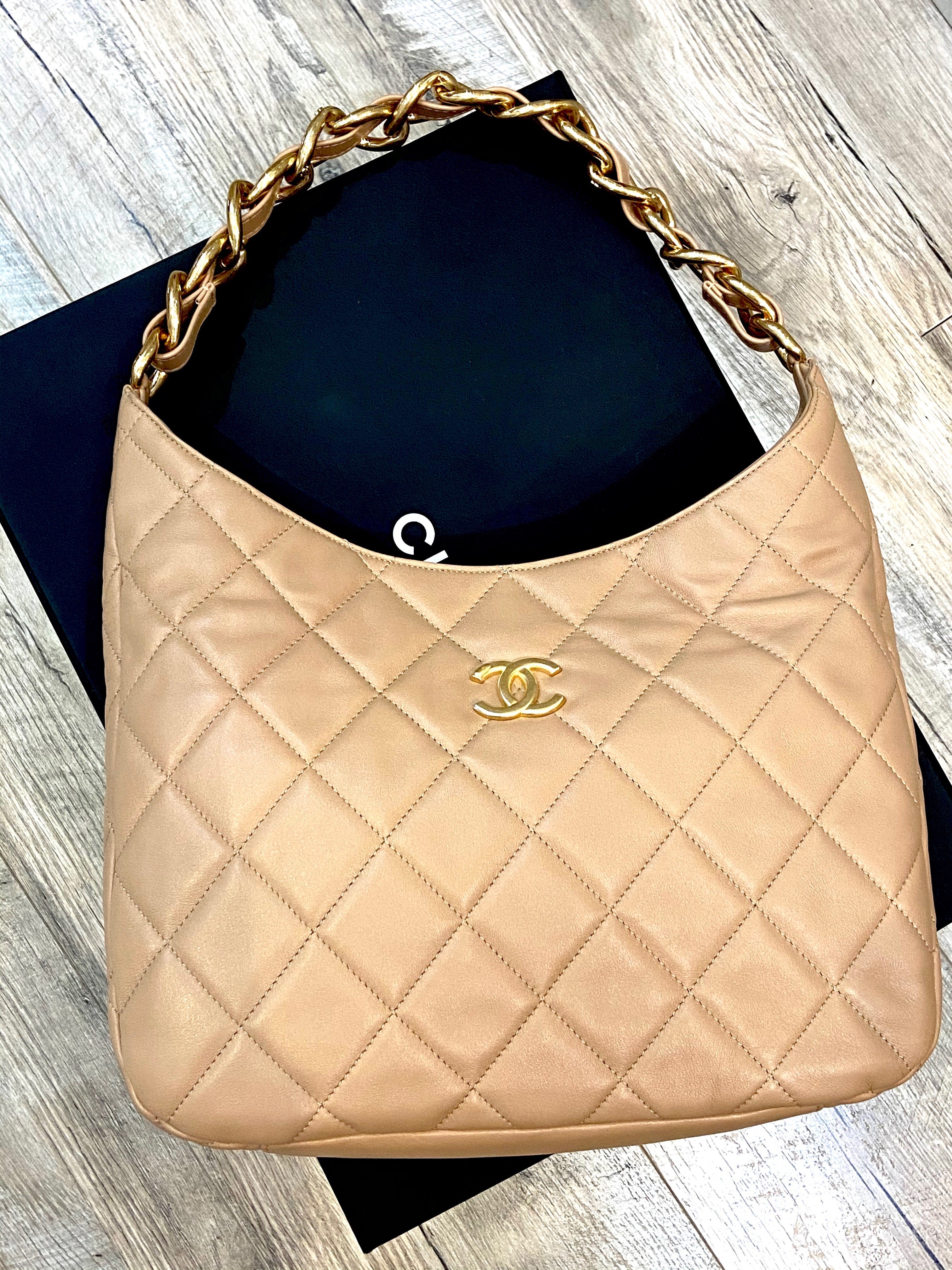 CHL -  CC QUILTED LAMBSKIN HOBO BAG