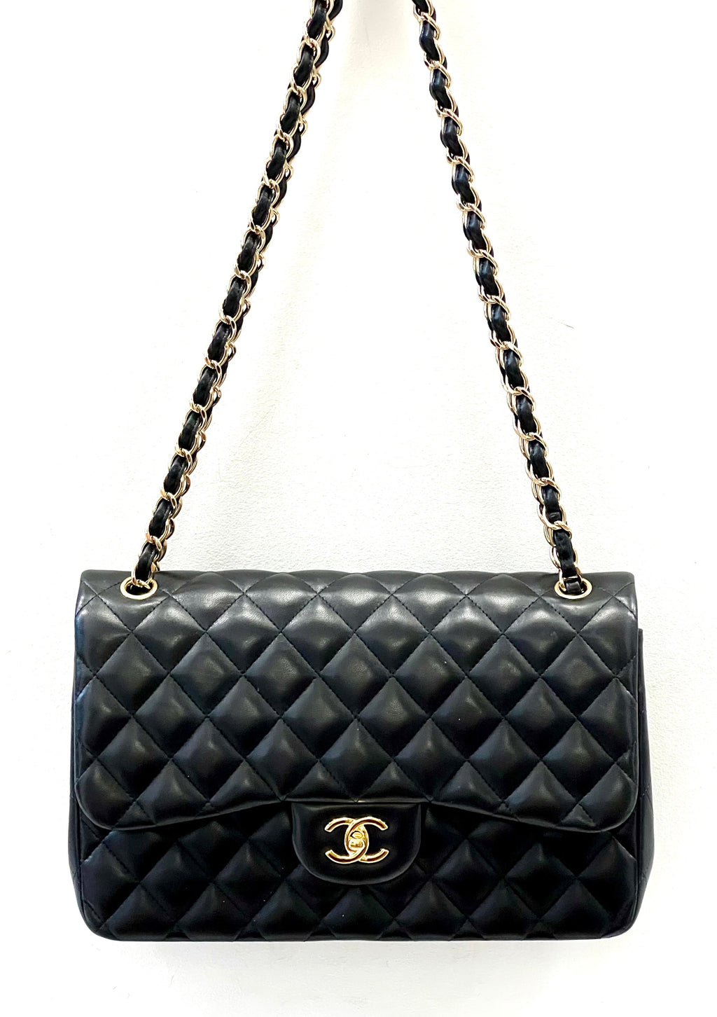 CHL -  QUILTED LAMBSKIN DOUBLE FLAP JUMBO BAG