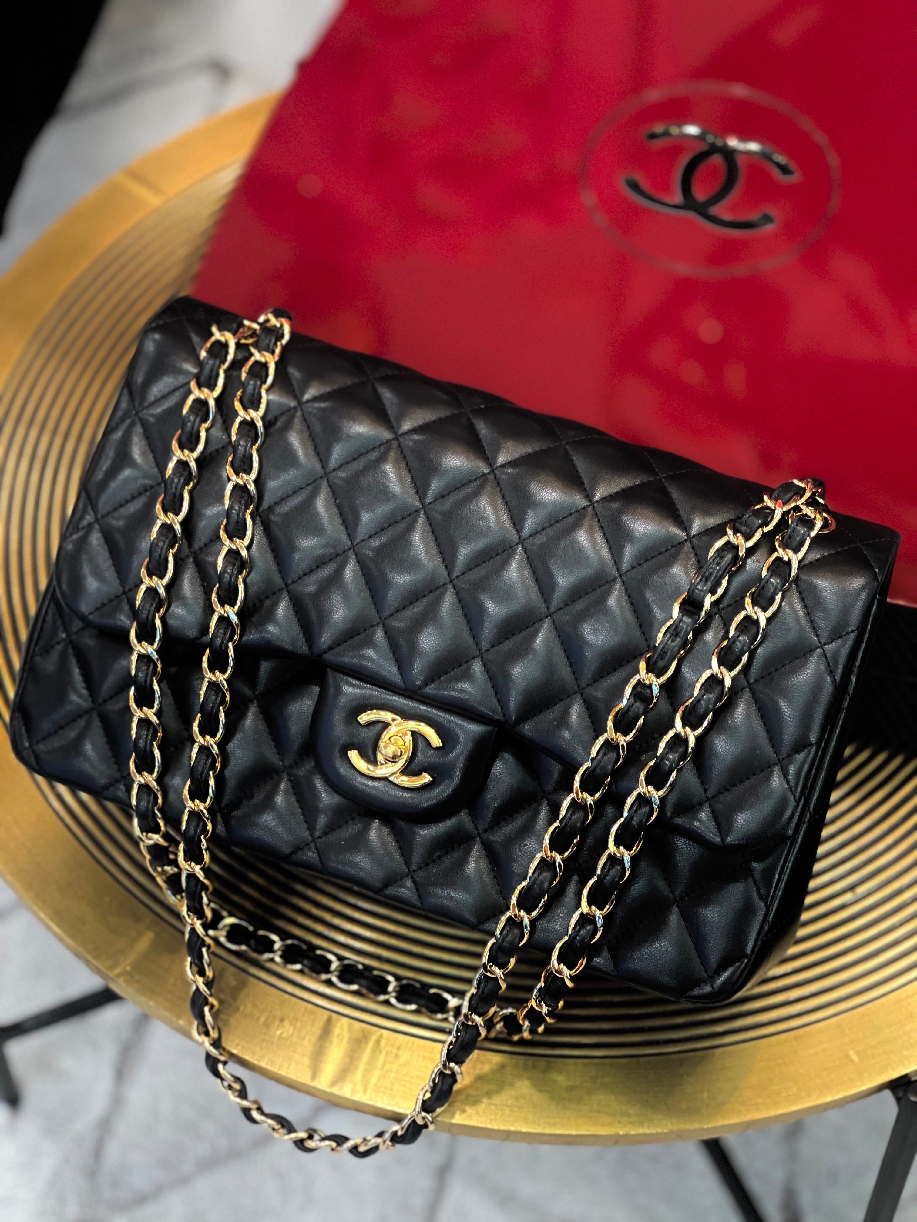CHL -  QUILTED LAMBSKIN DOUBLE FLAP JUMBO BAG