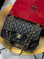 CHL -  QUILTED LAMBSKIN DOUBLE FLAP JUMBO BAG