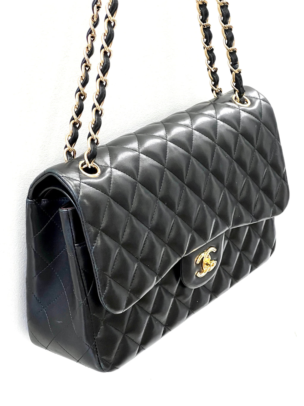 CHL -  QUILTED LAMBSKIN DOUBLE FLAP JUMBO BAG