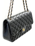 CHL -  QUILTED LAMBSKIN DOUBLE FLAP JUMBO BAG