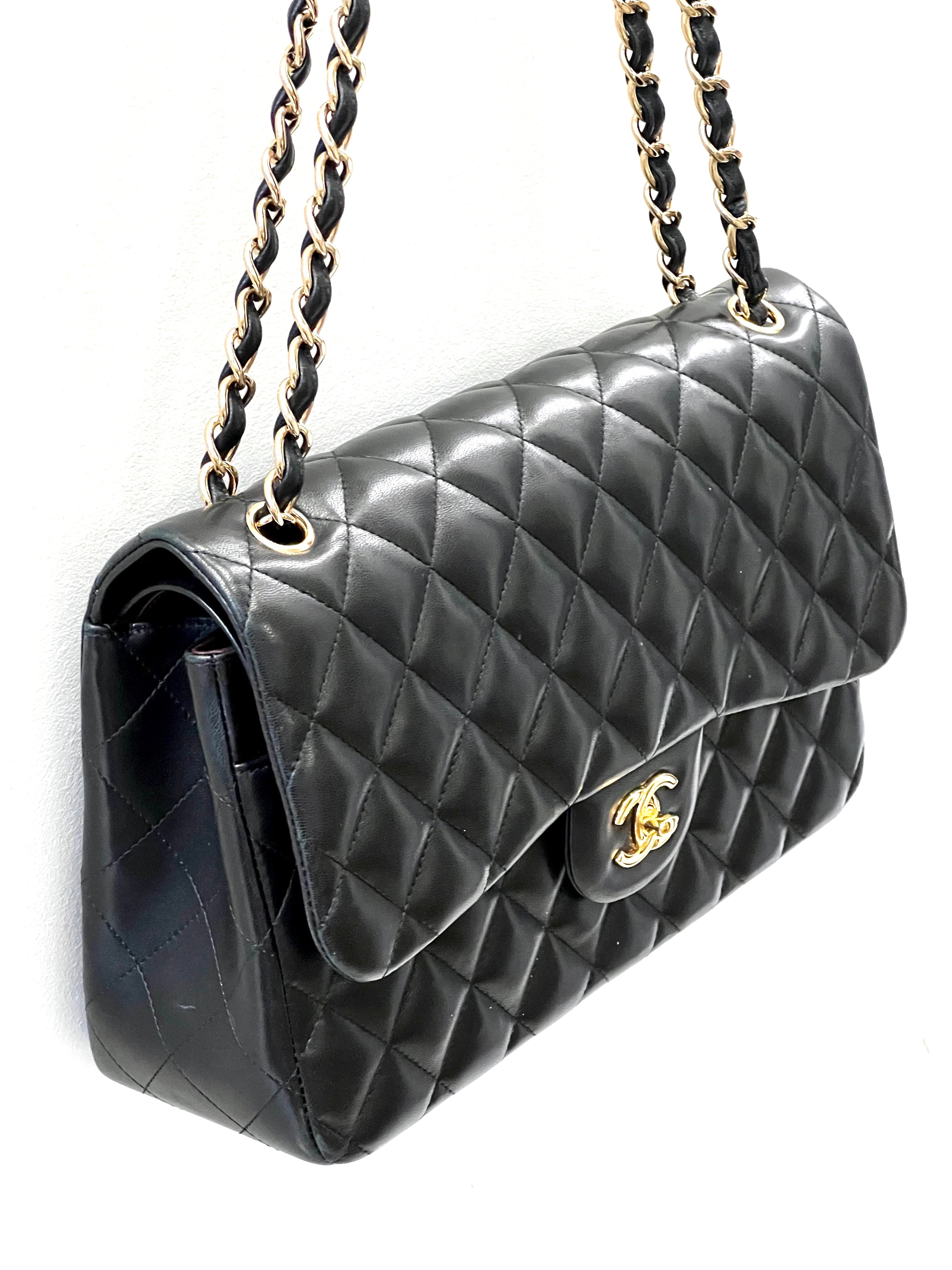 CHL -  QUILTED LAMBSKIN DOUBLE FLAP JUMBO BAG