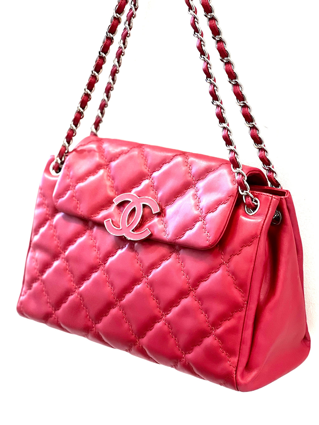 CHL -  CC QUILTED CALFSKIN LARGE FLAP BAG