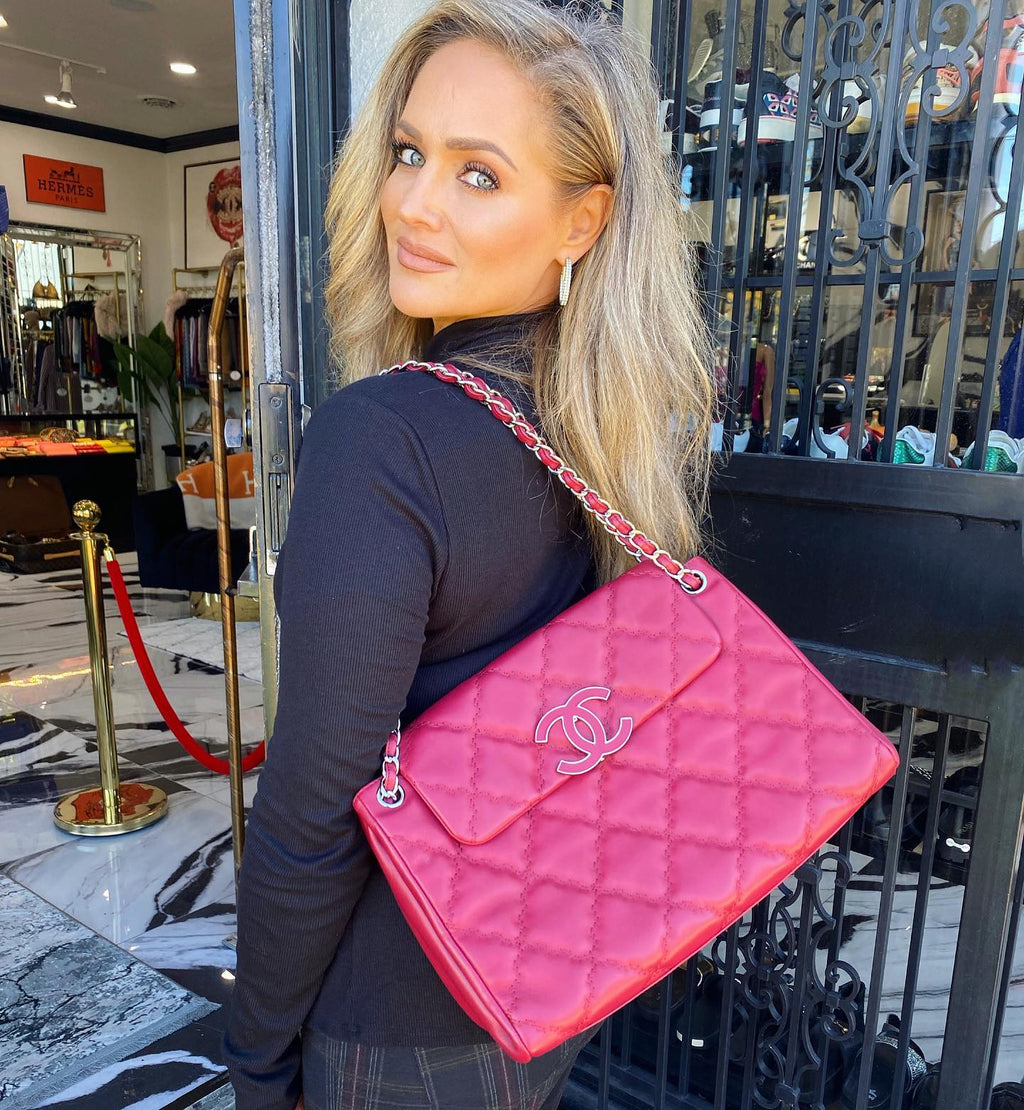 CHL -  CC QUILTED CALFSKIN LARGE FLAP BAG