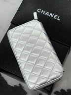 CHL -  QUILTED LAMBSKIN ZIP AROUND WALLET