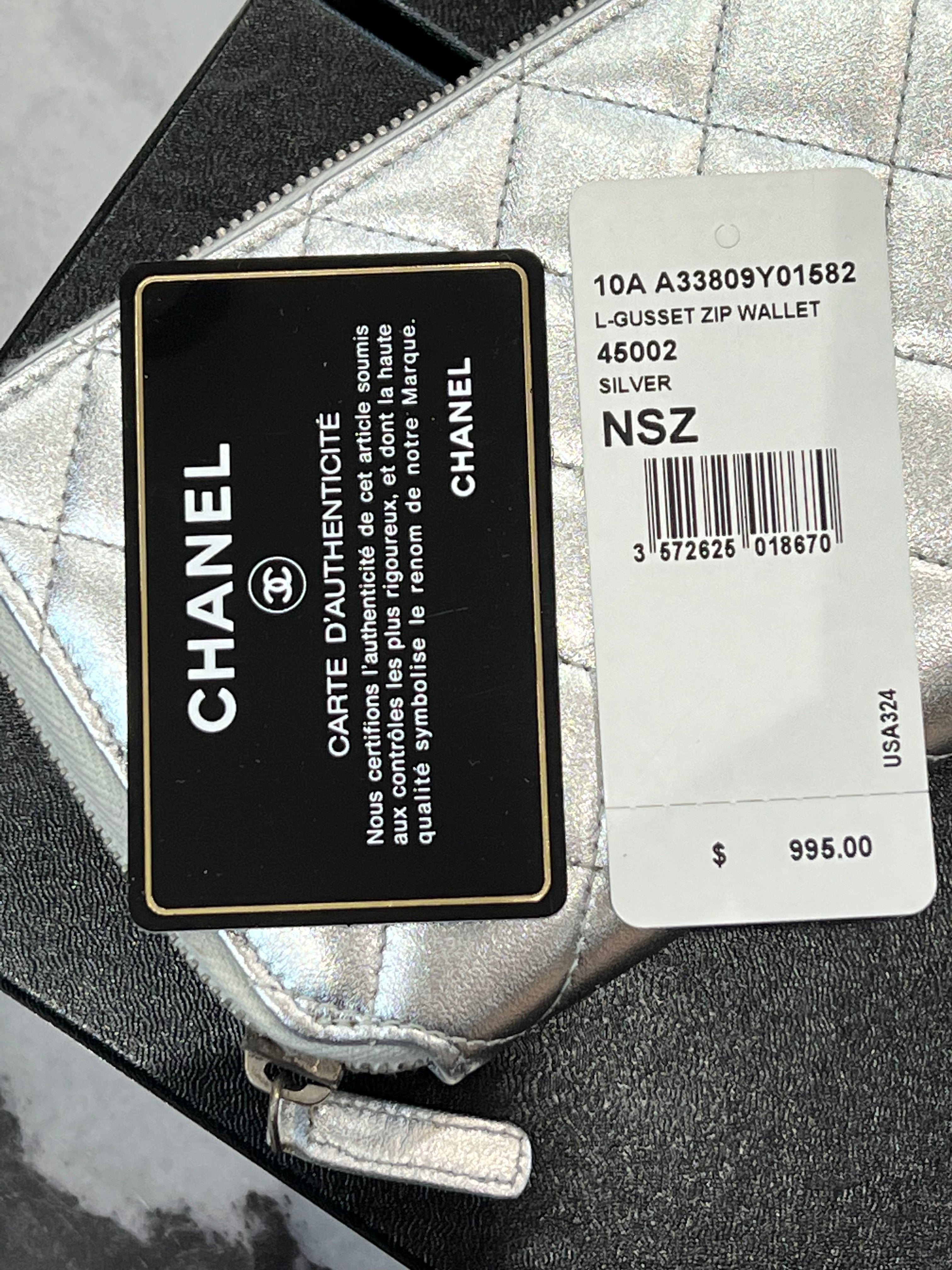 CHL -  QUILTED LAMBSKIN ZIP AROUND WALLET