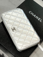 CHL -  QUILTED LAMBSKIN ZIP AROUND WALLET