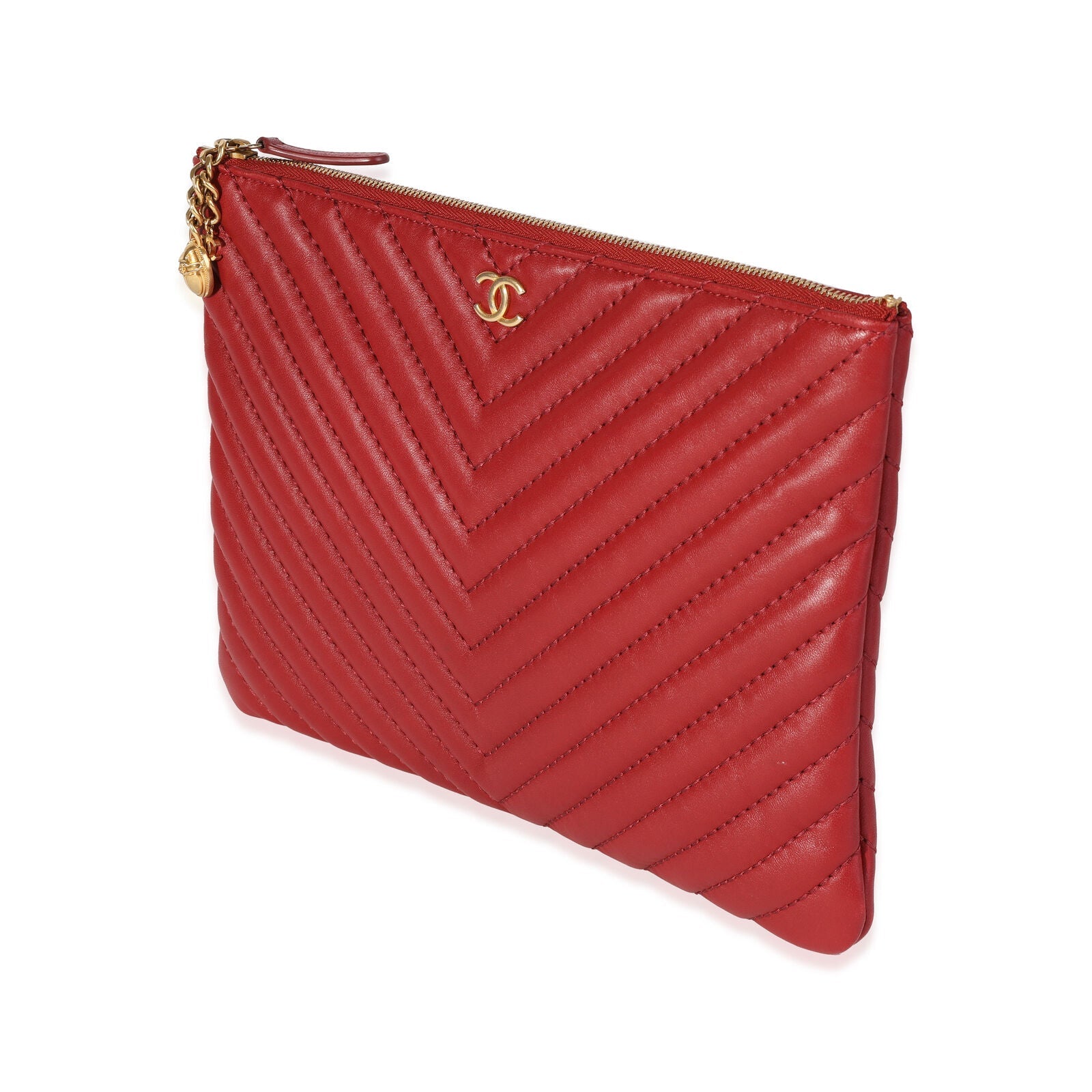 CHL -  CHEVRON QUILTED CAVIAR LAMBSKIN O CASE WITH CHARM