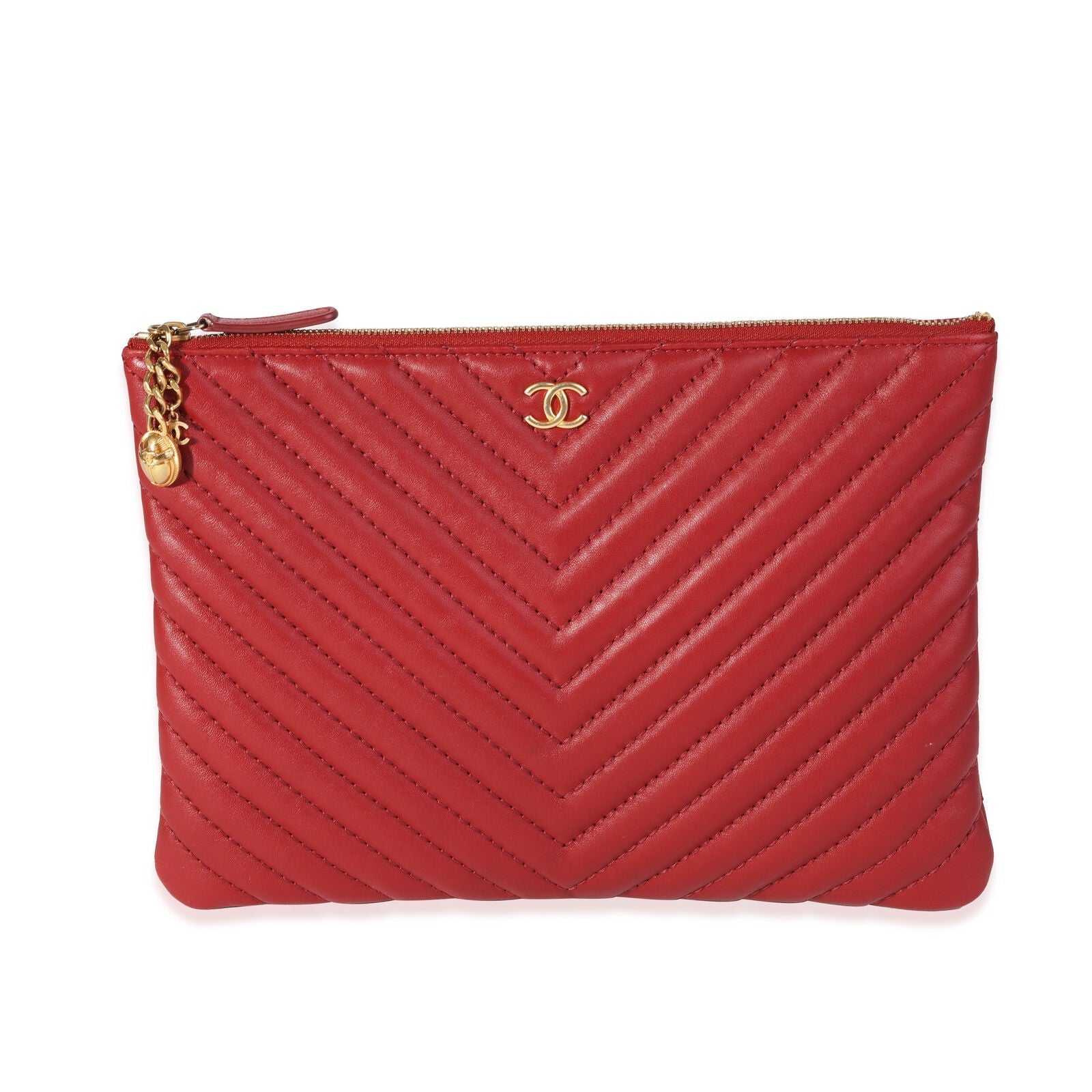 CHL -  CHEVRON QUILTED CAVIAR LAMBSKIN O CASE WITH CHARM