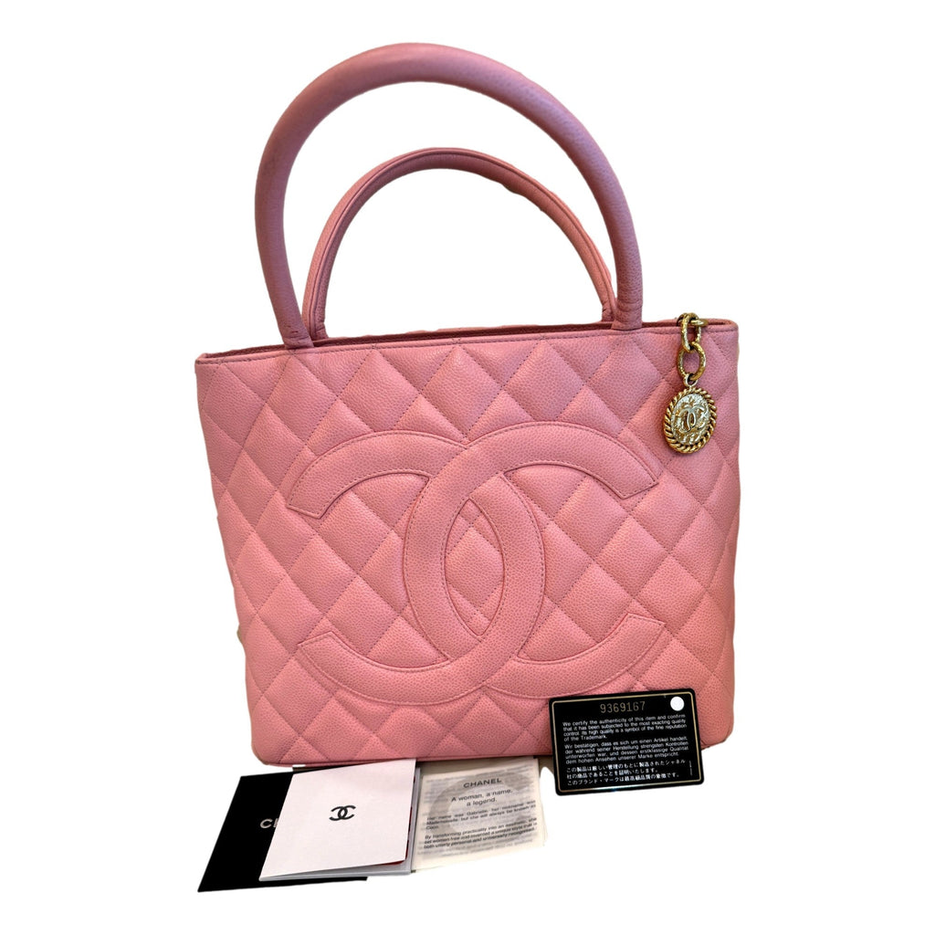 CHNL -  Caviar Quilted Leather Medallion Tote Pink