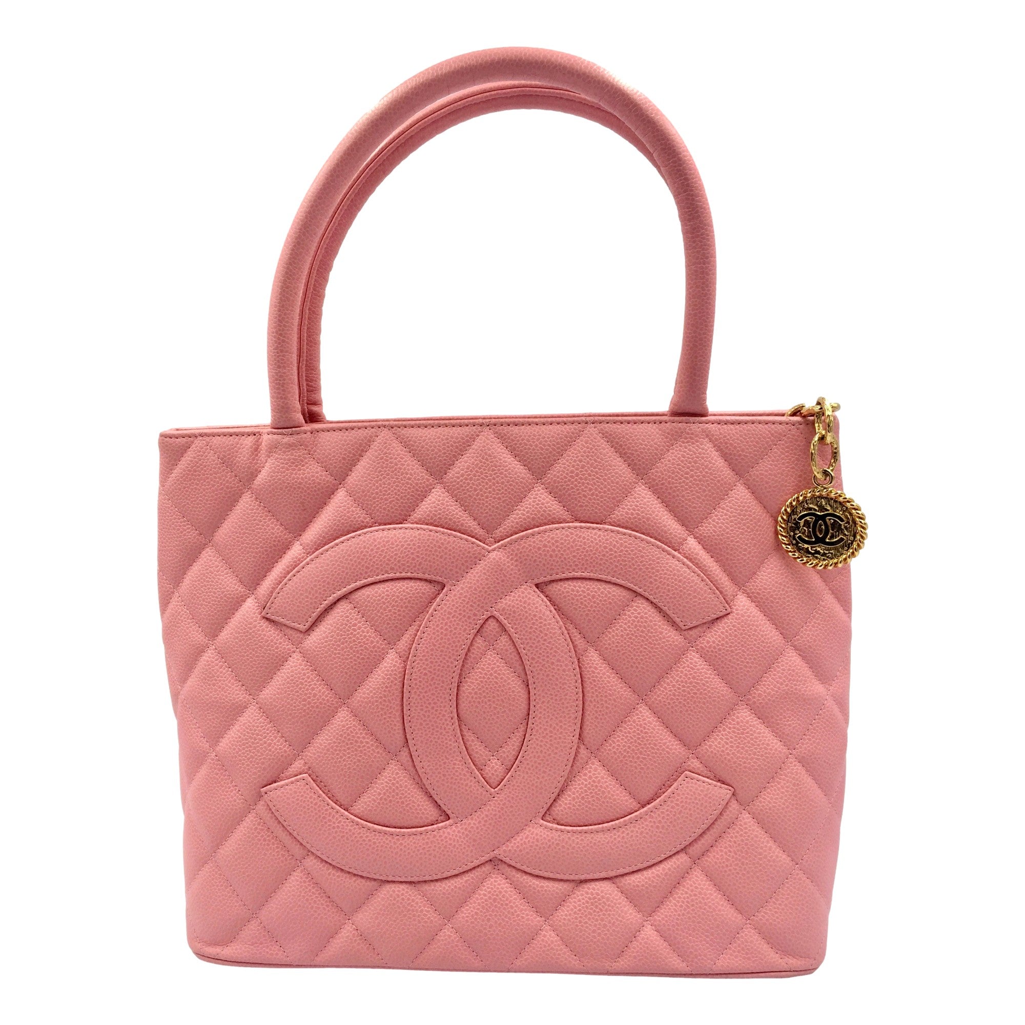 CHNL -  Caviar Quilted Leather Medallion Tote Pink