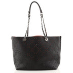 CHL -  PERFORATED CAVIAR LEATHER SMALL SHOPPING TOTE BAG