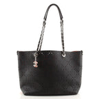 CHL -  PERFORATED CAVIAR LEATHER SMALL SHOPPING TOTE BAG