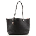 CHL -  PERFORATED CAVIAR LEATHER SMALL SHOPPING TOTE BAG