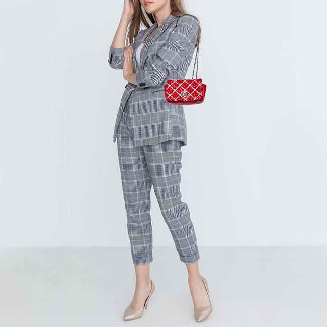 CHL -  WOVEN DIAMOND STITCH FLAP SHOULDER BAG