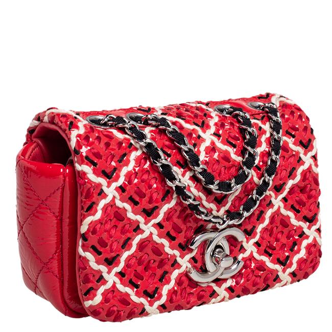 CHL -  WOVEN DIAMOND STITCH FLAP SHOULDER BAG