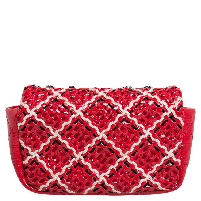 CHL -  WOVEN DIAMOND STITCH FLAP SHOULDER BAG