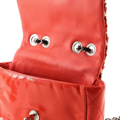 CHL -  WOVEN DIAMOND STITCH FLAP SHOULDER BAG