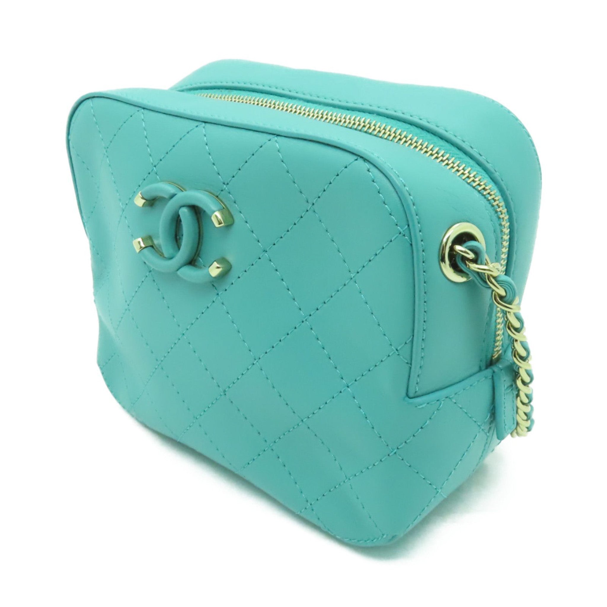 CHNL -  Zip Camera Bag Crossbody Bag in Tiffany Blue Teal