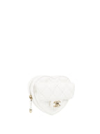 CHNL -  22S White Heart Belt Bag LGHW