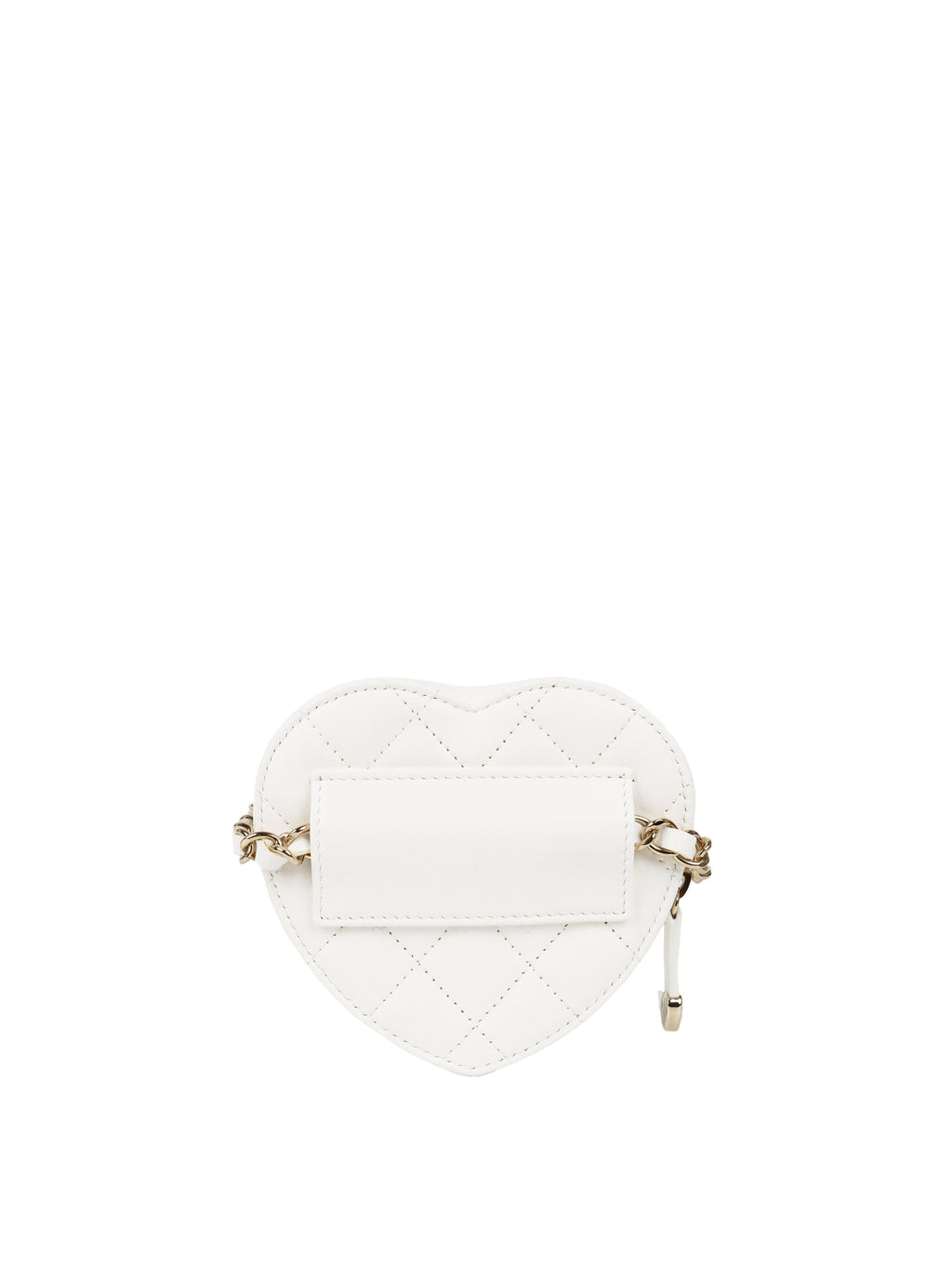 CHNL -  22S White Heart Belt Bag LGHW
