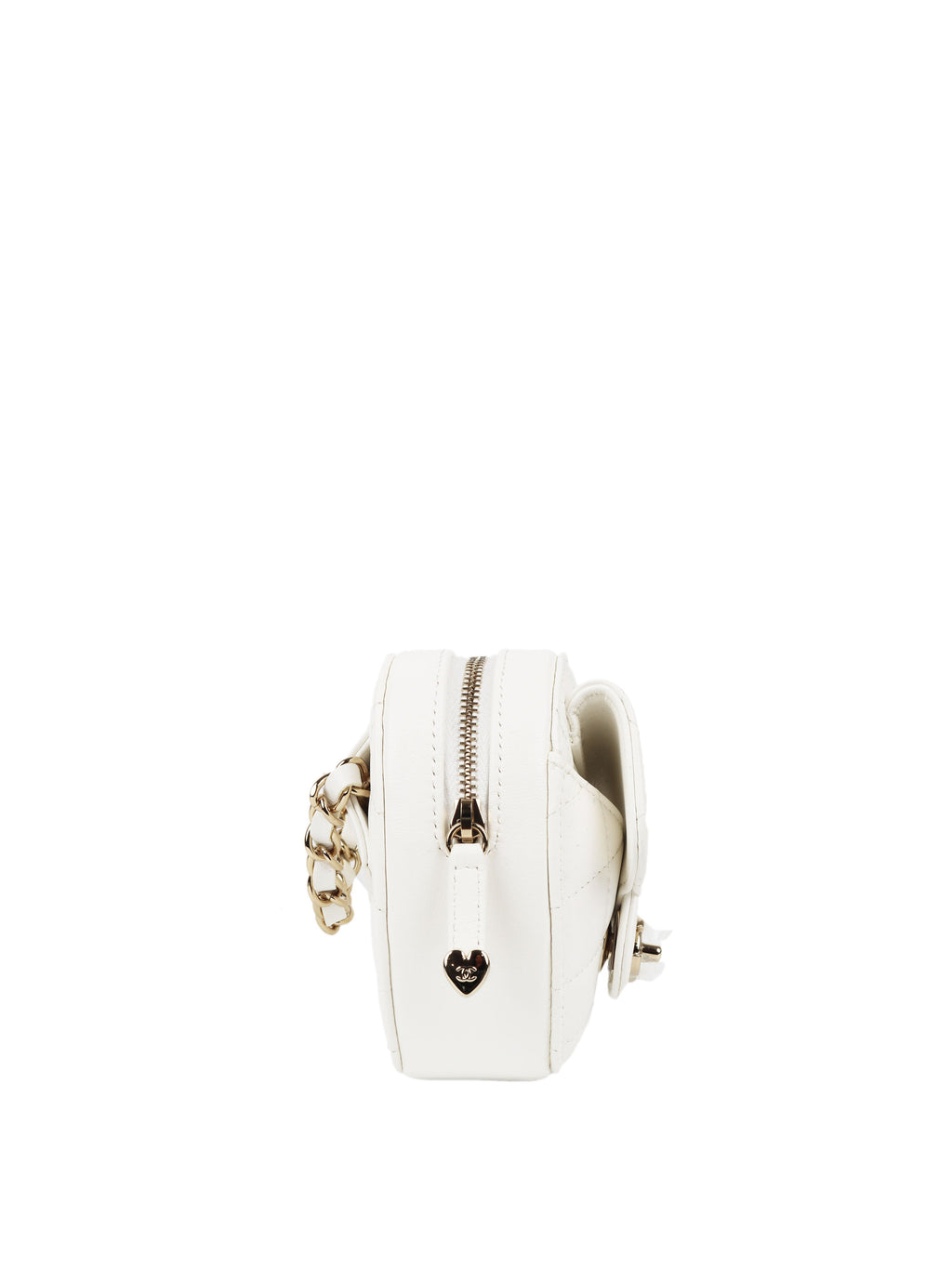 CHNL -  22S White Heart Belt Bag LGHW