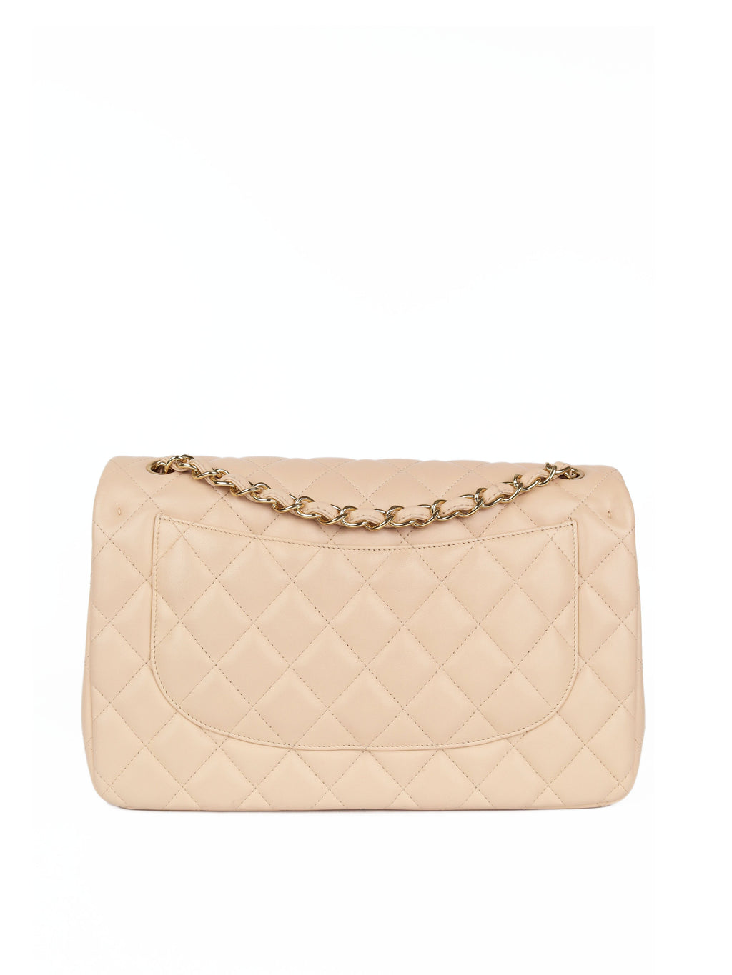 CHNL -  Beige Lambskin Jumbo Classic Flap GHW