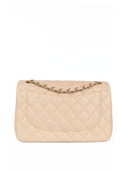 CHNL -  Beige Lambskin Jumbo Classic Flap GHW