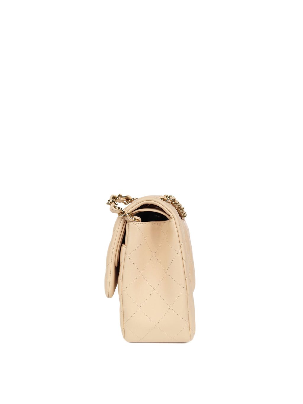 CHNL -  Beige Lambskin Jumbo Classic Flap GHW