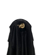 CHNL -  Black Long Satin Chain Clutch