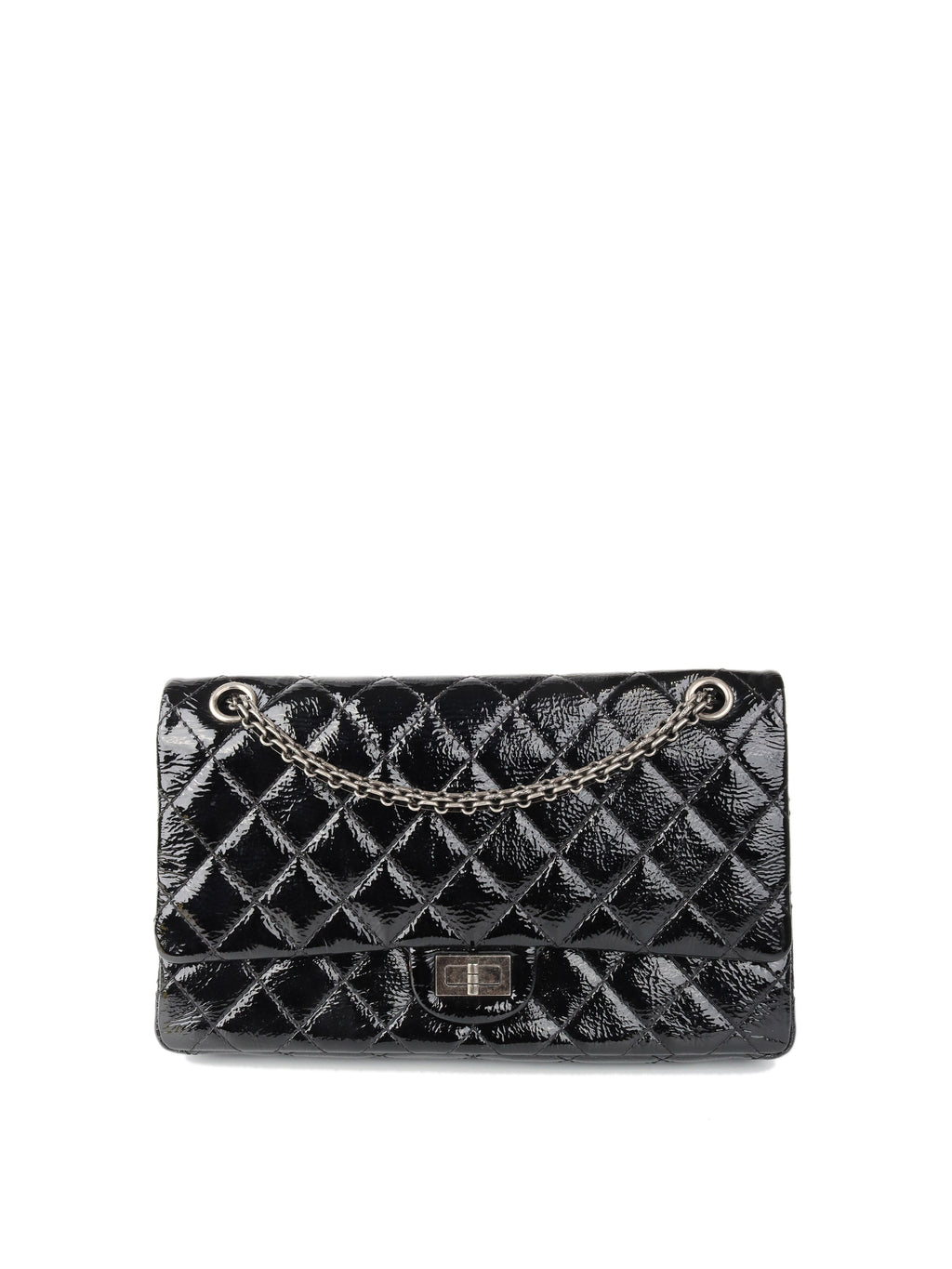 CHNL -  Black Medium Patent 2.55 Bag