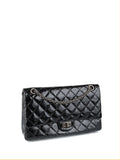 CHNL -  Black Medium Patent 2.55 Bag