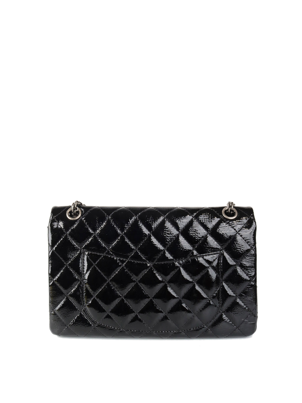 CHNL -  Black Medium Patent 2.55 Bag
