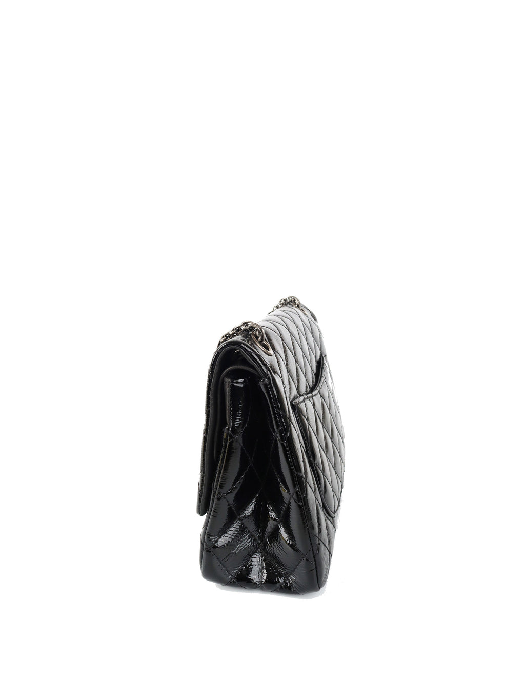 CHNL -  Black Medium Patent 2.55 Bag