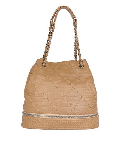 CHNL -  CC Wild Stitch Brown Leather Bucket Bag