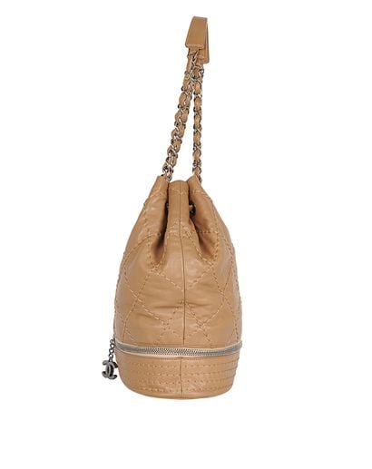 CHNL -  CC Wild Stitch Brown Leather Bucket Bag
