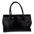 CHNL -  Executive Cerf Tote Black Leather Medium