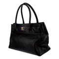 CHNL -  Executive Cerf Tote Black Leather Medium