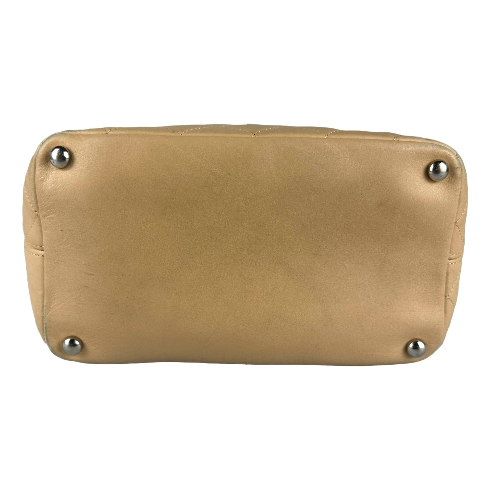 CHNL -  Tote Bag Cambon Beige Quilted Lambskin Leather