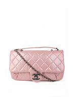 CHNL -  Medium Pink Metallic Flap Bag