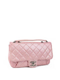 CHNL -  Medium Pink Metallic Flap Bag