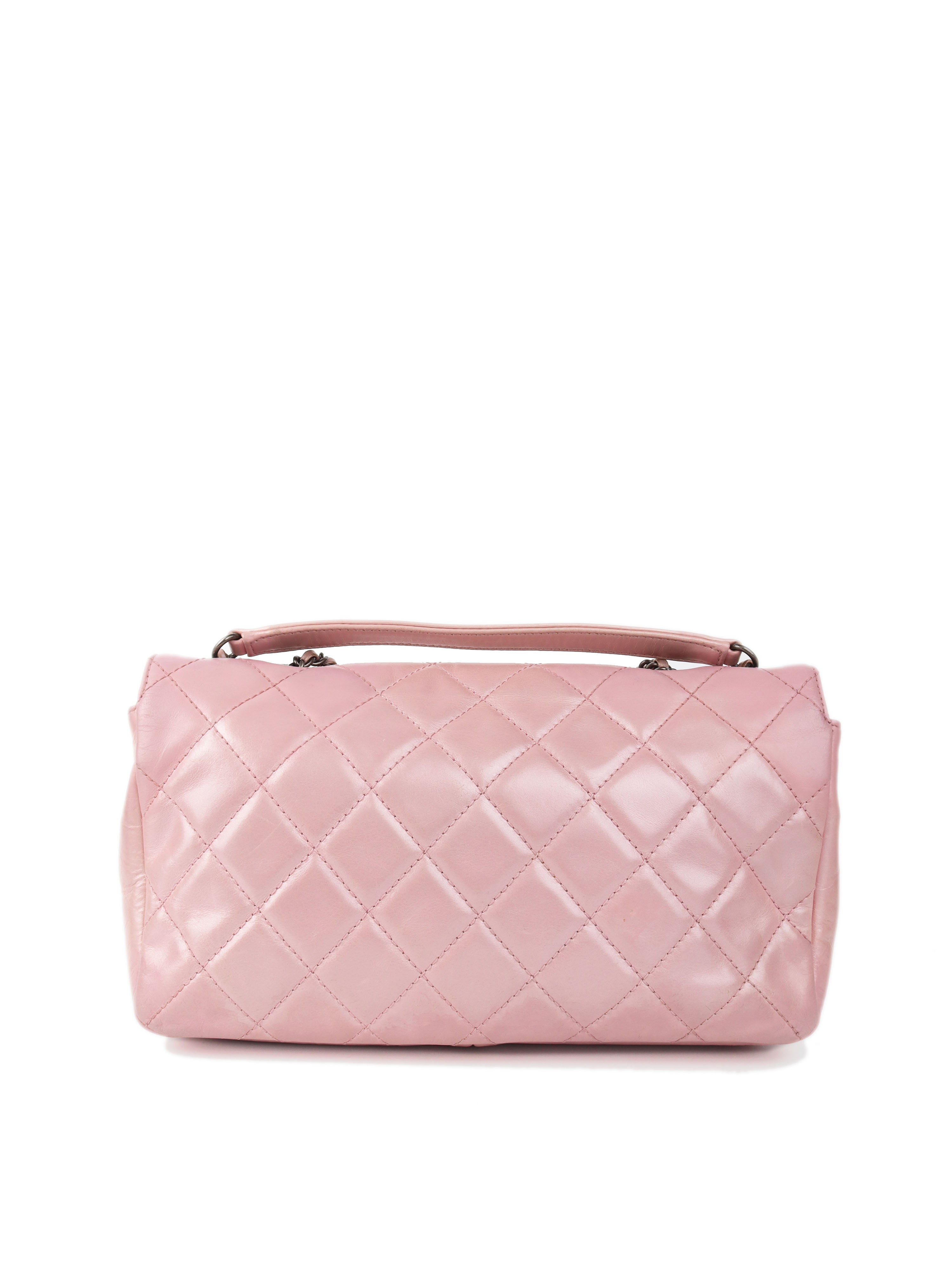 CHNL -  Medium Pink Metallic Flap Bag