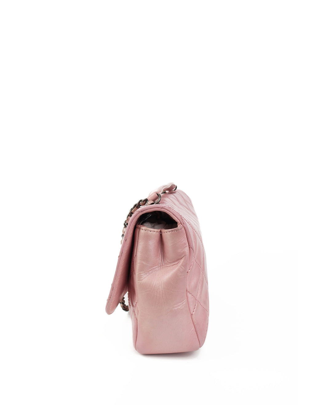 CHNL -  Medium Pink Metallic Flap Bag