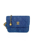 CHNL -  Mini Denim Belt Bag with Pearl Crush
