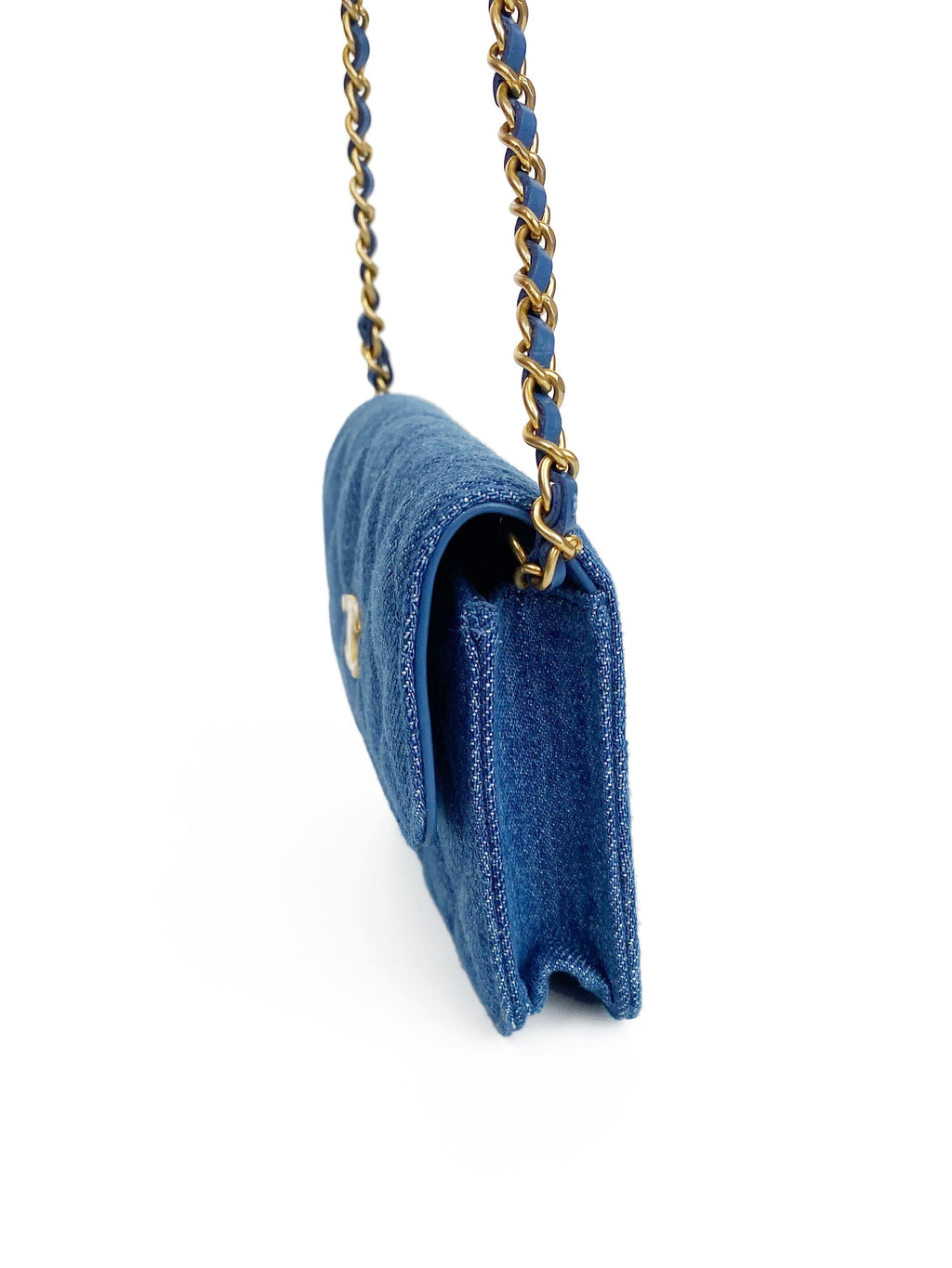 CHNL -  Mini Denim Belt Bag with Pearl Crush