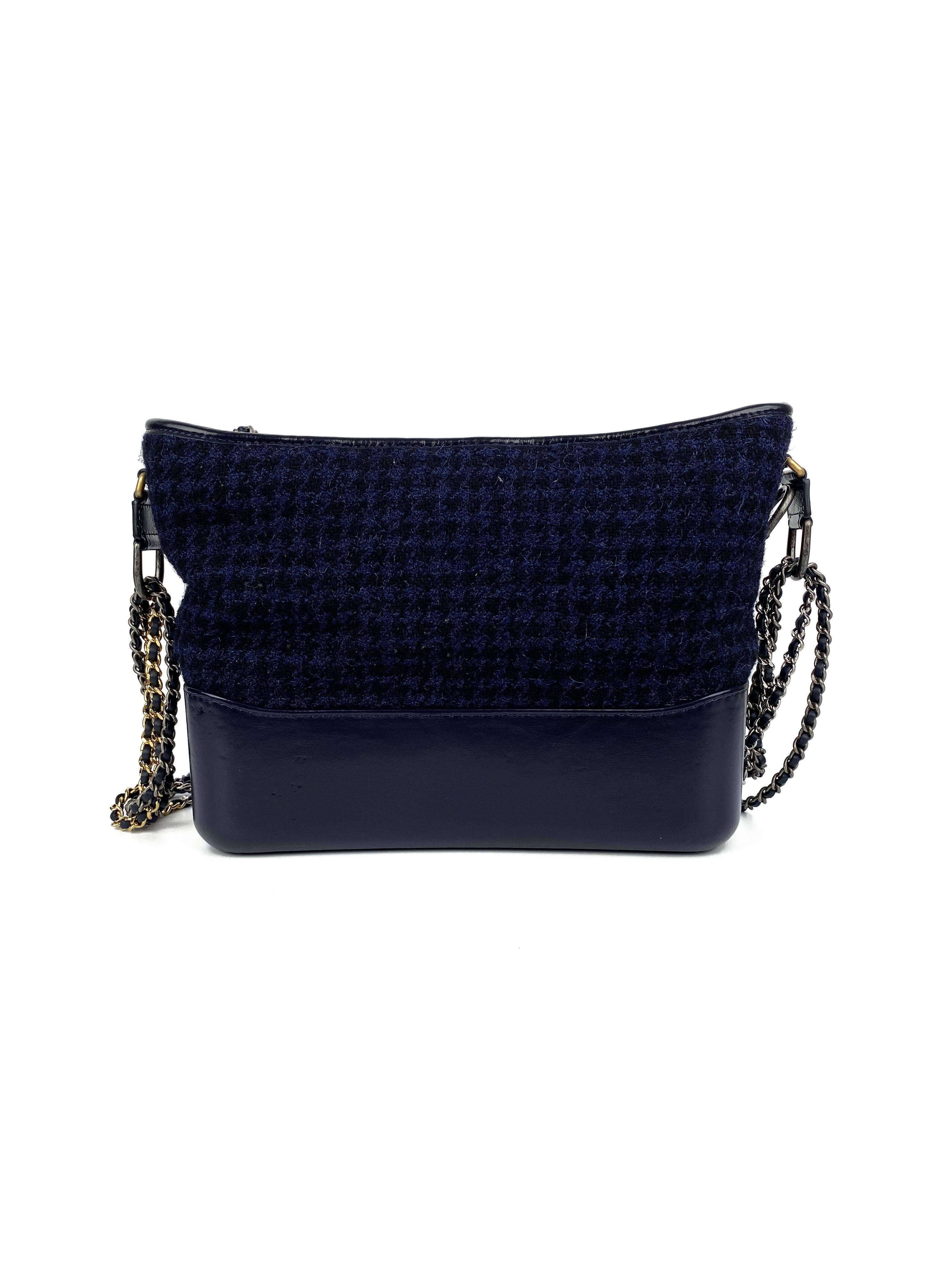 CHNL -  Navy Tweed Gabrielle Bag